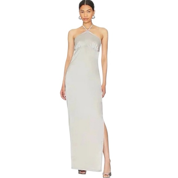 OW Collection SAGA Maxi Dress Halter Grey XL - Picture 3 of 9